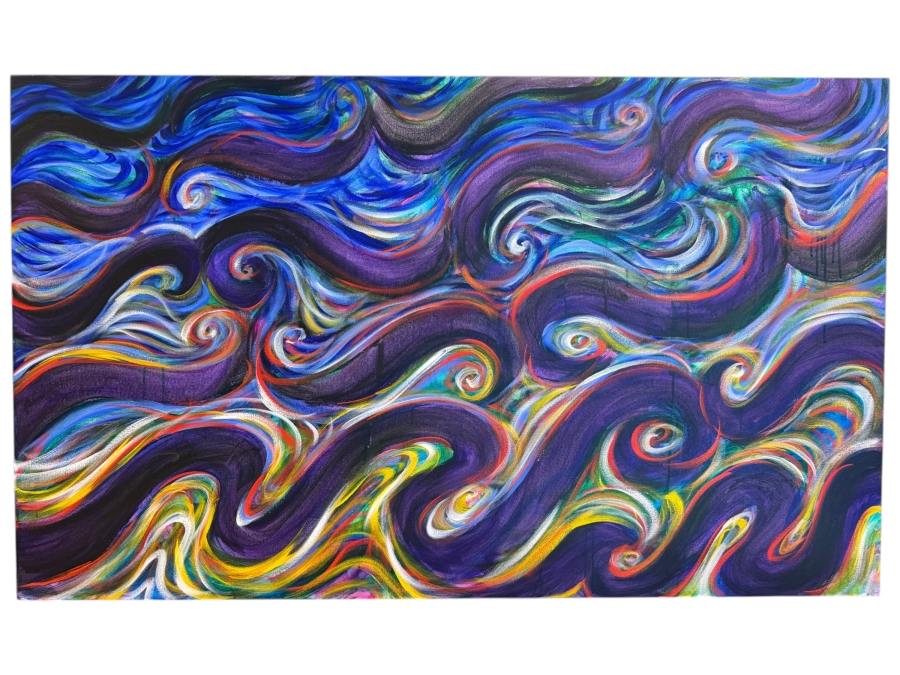 Gerrit Greve (1948-2024, Cardiff by the Sea, CA) Original Acrylic Mixed-Media Sand Painting On Canvas Untitled 2016 Signed Verso 60 X 36 Estimate $2,200 - $2,700