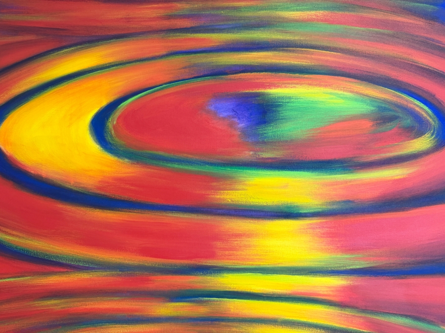 Gerrit Greve (1948-2024, Cardiff by the Sea, CA) Original Acrylic Painting On Canvas Titled 'Philosopher's Stone #3' 2000/2001 Signed Verso 36 X 60 Estimate $2,200 - $2,700 [Photo 4]