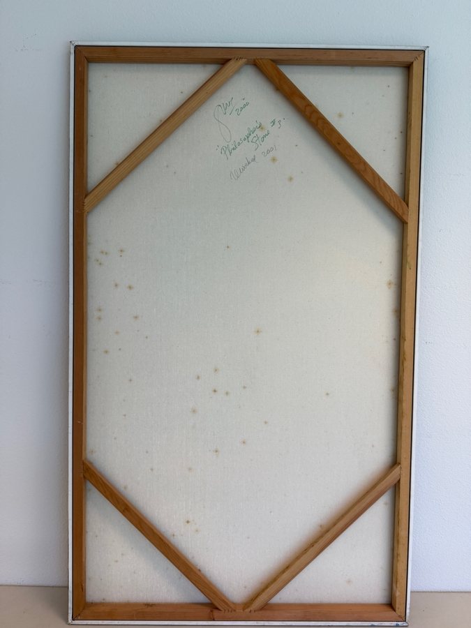 Gerrit Greve (1948-2024, Cardiff by the Sea, CA) Original Acrylic Painting On Canvas Titled 'Philosopher's Stone #3' 2000/2001 Signed Verso 36 X 60 Estimate $2,200 - $2,700 [Photo 8]