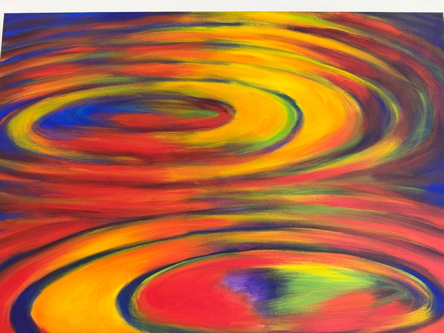 Gerrit Greve (1948-2024, Cardiff by the Sea, CA) Original Acrylic Painting On Canvas Titled 'Philosopher's Stone #3' 2000/2001 Signed Verso 36 X 60 Estimate $2,200 - $2,700 [Photo 5]