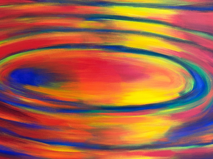 Gerrit Greve (1948-2024, Cardiff by the Sea, CA) Original Acrylic Painting On Canvas Titled 'Philosopher's Stone #3' 2000/2001 Signed Verso 36 X 60 Estimate $2,200 - $2,700 [Photo 3]