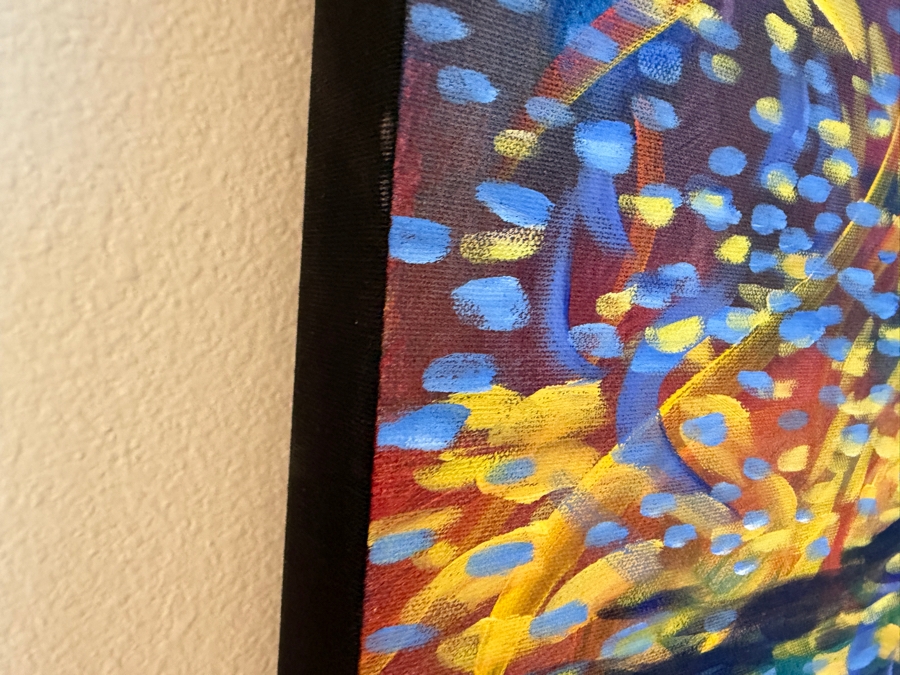 Gerrit Greve (1948-2024, Cardiff by the Sea, CA) Original Acrylic Painting On Canvas Titled 'Alchemist's Ripple' 2000 Signed Verso 36 X 60 Estimate $2,200 - $2,700 [Photo 6]
