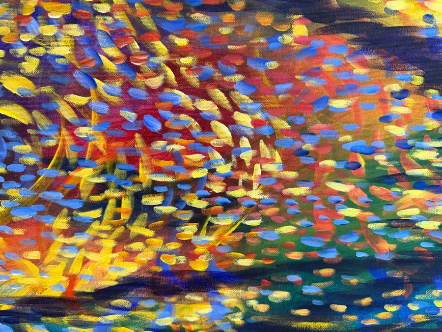 Gerrit Greve (1948-2024, Cardiff by the Sea, CA) Original Acrylic Painting On Canvas Titled 'Alchemist's Ripple' 2000 Signed Verso 36 X 60 Estimate $2,200 - $2,700 [Photo 4]