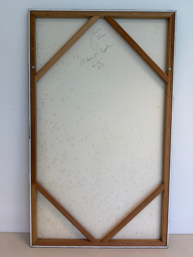 Gerrit Greve (1948-2024, Cardiff by the Sea, CA) Original Acrylic Painting On Canvas Titled 'Alchemist's Ripple' 2000 Signed Verso 36 X 60 Estimate $2,200 - $2,700 [Photo 7]