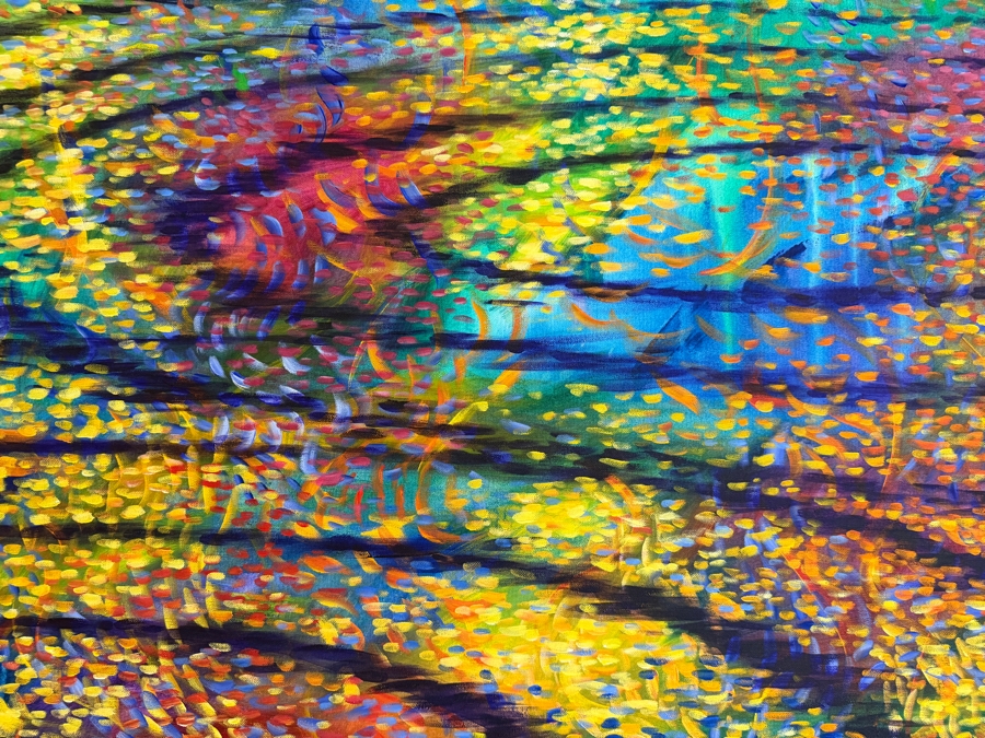 Gerrit Greve (1948-2024, Cardiff by the Sea, CA) Original Acrylic Painting On Canvas Titled 'Alchemist's Ripple' 2000 Signed Verso 36 X 60 Estimate $2,200 - $2,700 [Photo 5]