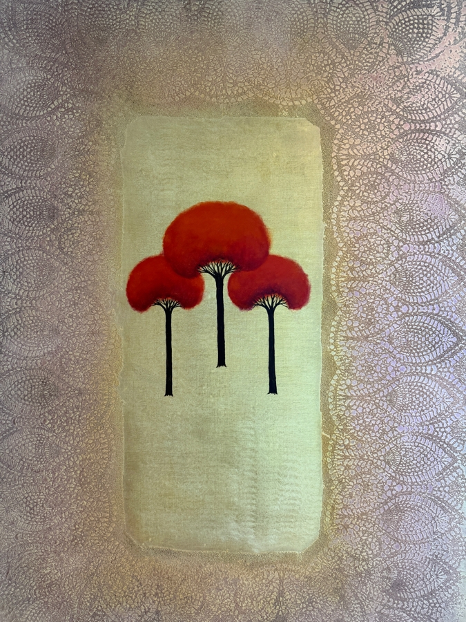 Gerrit Greve (1948-2024, Cardiff by the Sea, CA) Original Acrylic Mixed-Media Sand Painting On Canvas Untitled Icon 2015 Signed Verso 40 X 60 Estimate $2,400 - $3,000 [Photo 3]