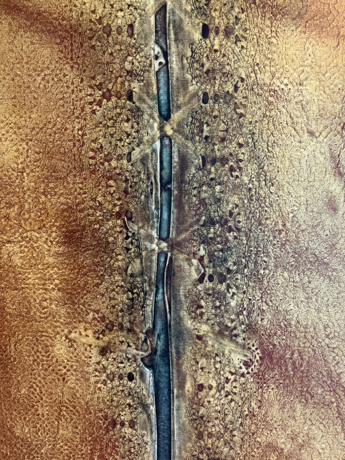 Gerrit Greve (1948-2024, Cardiff by the Sea, CA) Original Acrylic Mixed-Media Sand Painting On Canvas Untitled 2010 Signed Verso 40 X 60 Estimate $2,400 - $3,000 [Photo 3]