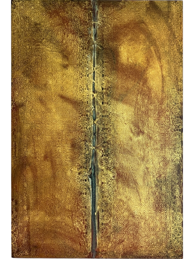 Gerrit Greve (1948-2024, Cardiff by the Sea, CA) Original Acrylic Mixed-Media Sand Painting On Canvas Untitled 2010 Signed Verso 40 X 60 Estimate $2,400 - $3,000