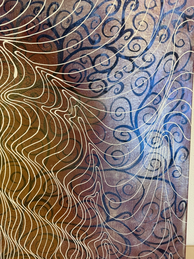 Gerrit Greve (1948-2024, Cardiff by the Sea, CA) Original Acrylic Mixed-Media Sand Painting On Canvas Untitled 2012 Signed Verso 60 X 40 Estimate $2,400 - $3,000 [Photo 4]