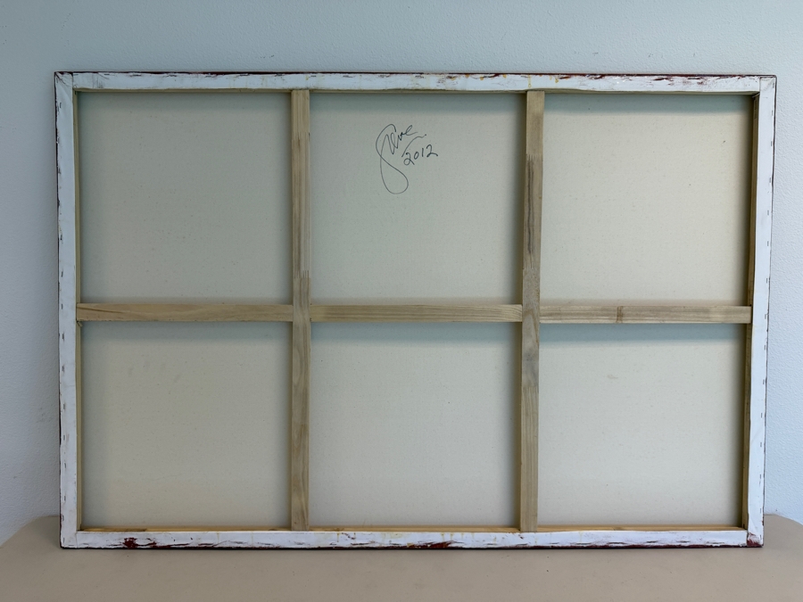 Gerrit Greve (1948-2024, Cardiff by the Sea, CA) Original Acrylic Mixed-Media Sand Painting On Canvas Untitled 2012 Signed Verso 60 X 40 Estimate $2,400 - $3,000 [Photo 6]