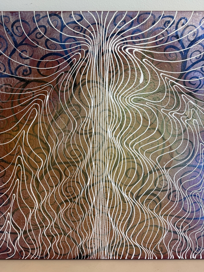 Gerrit Greve (1948-2024, Cardiff by the Sea, CA) Original Acrylic Mixed-Media Sand Painting On Canvas Untitled 2012 Signed Verso 60 X 40 Estimate $2,400 - $3,000 [Photo 3]