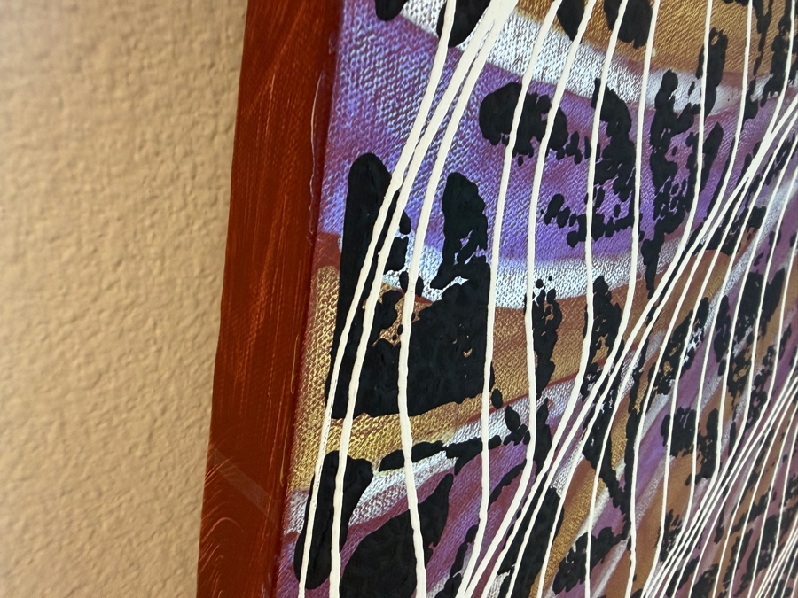 Gerrit Greve (1948-2024, Cardiff by the Sea, CA) Original Acrylic Mixed-Media Sand Painting On Canvas Untitled 2008 Signed Verso 60 X 40 Estimate $2,400 - $3,000 [Photo 6]