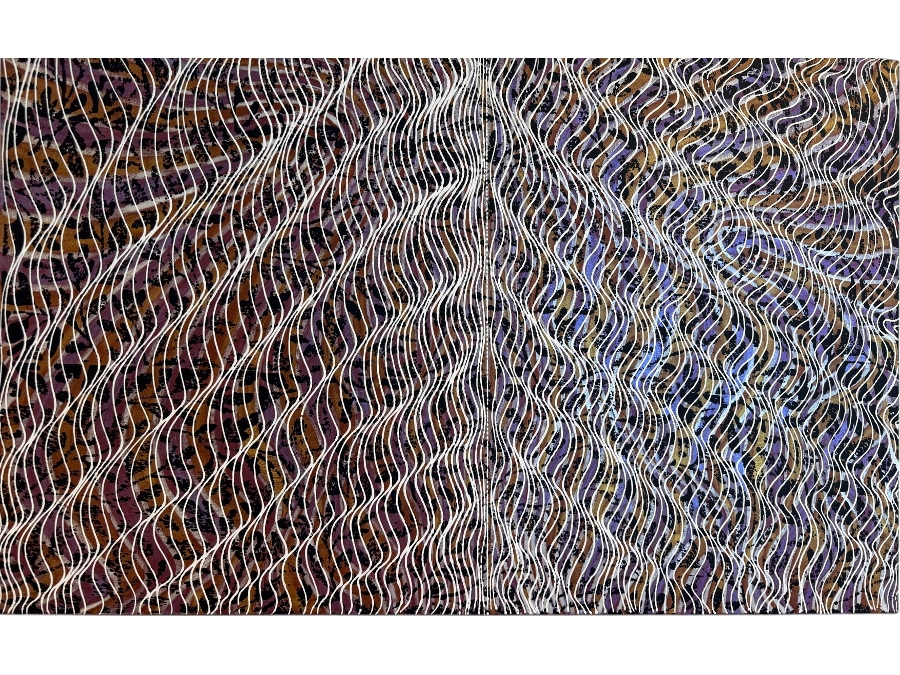 Gerrit Greve (1948-2024, Cardiff by the Sea, CA) Original Acrylic Mixed-Media Sand Painting On Canvas Untitled 2008 Signed Verso 60 X 40 Estimate $2,400 - $3,000