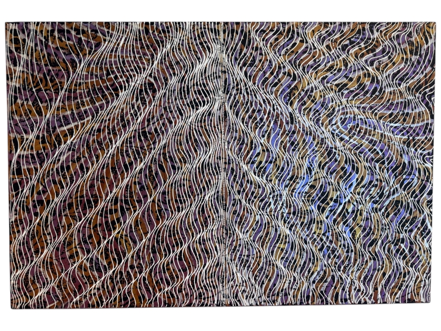 Gerrit Greve (1948-2024, Cardiff by the Sea, CA) Original Acrylic Mixed-Media Sand Painting On Canvas Untitled 2008 Signed Verso 60 X 40 Estimate $2,400 - $3,000 [Photo 2]