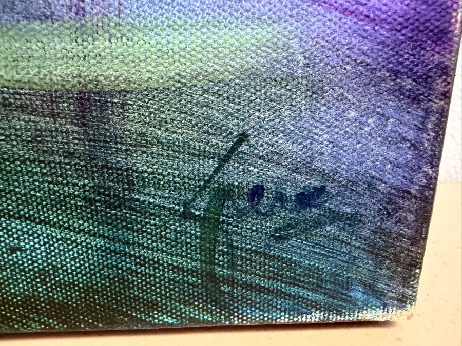Gerrit Greve (1948-2024, Cardiff by the Sea, CA) Original Acrylic Painting On Canvas Titled 'Water Ripples, Back Home' 2016 Signed Verso 60 X 40 Estimate $2,400 - $3,000 [Photo 5]