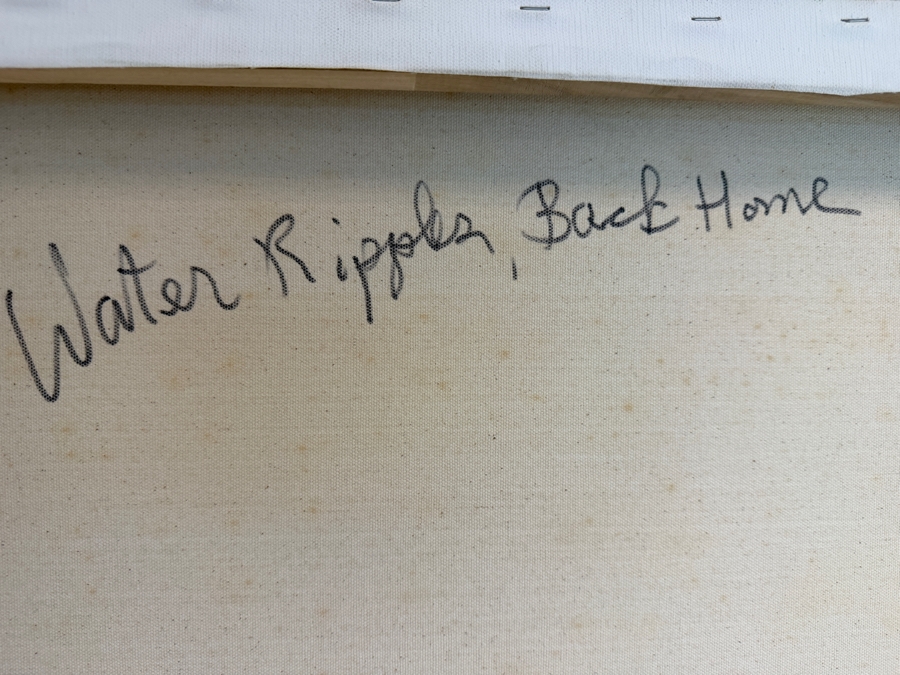 Gerrit Greve (1948-2024, Cardiff by the Sea, CA) Original Acrylic Painting On Canvas Titled 'Water Ripples, Back Home' 2016 Signed Verso 60 X 40 Estimate $2,400 - $3,000 [Photo 9]