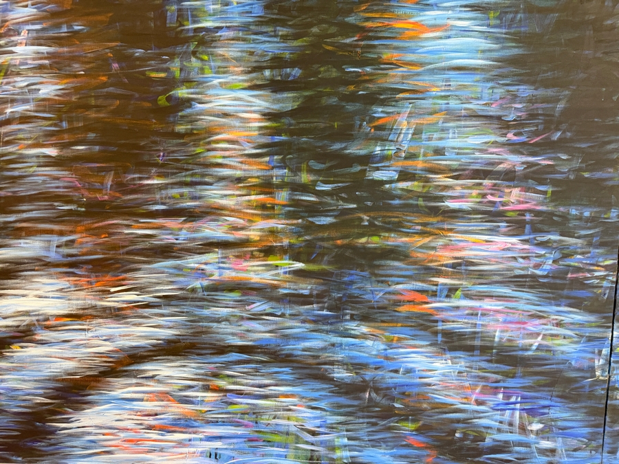 Gerrit Greve (1948-2024, Cardiff by the Sea, CA) Original Acrylic Diptych Painting On Canvas Titled 'Six Trees Reflected' 2018 Signed Bottom Right 120 X 40 Estimate $4,400 - $6,000 [Photo 4]
