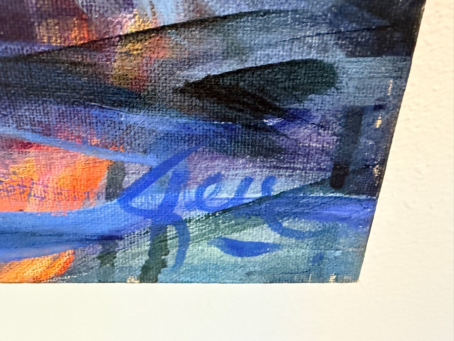Gerrit Greve (1948-2024, Cardiff by the Sea, CA) Original Acrylic Diptych Painting On Canvas Titled 'Six Trees Reflected' 2018 Signed Bottom Right 120 X 40 Estimate $4,400 - $6,000 [Photo 5]