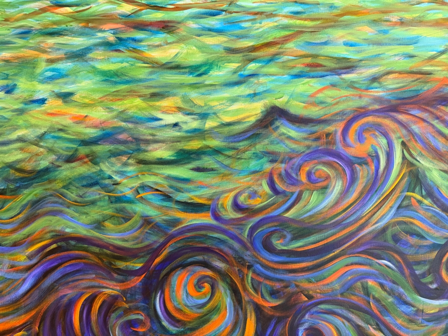 Gerrit Greve (1948-2024, Cardiff by the Sea, CA) Original Acrylic Painting On Canvas Titled 'To The Beach 28' 2016 Signed Verso 60 X 40 Estimate $2,400 - $3,000 [Photo 4]