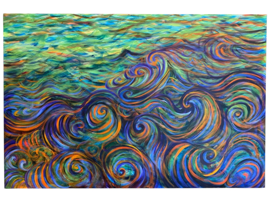 Gerrit Greve (1948-2024, Cardiff by the Sea, CA) Original Acrylic Painting On Canvas Titled 'To The Beach 28' 2016 Signed Verso 60 X 40 Estimate $2,400 - $3,000