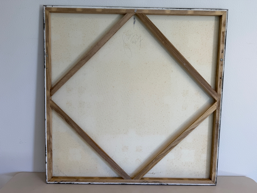 Gerrit Greve (1948-2024, Cardiff by the Sea, CA) Original Acrylic Mixed-Media Sand Painting On Canvas 2007 Signed Verso 48 X 48 Estimate $2,300 - $2,900 [Photo 8]
