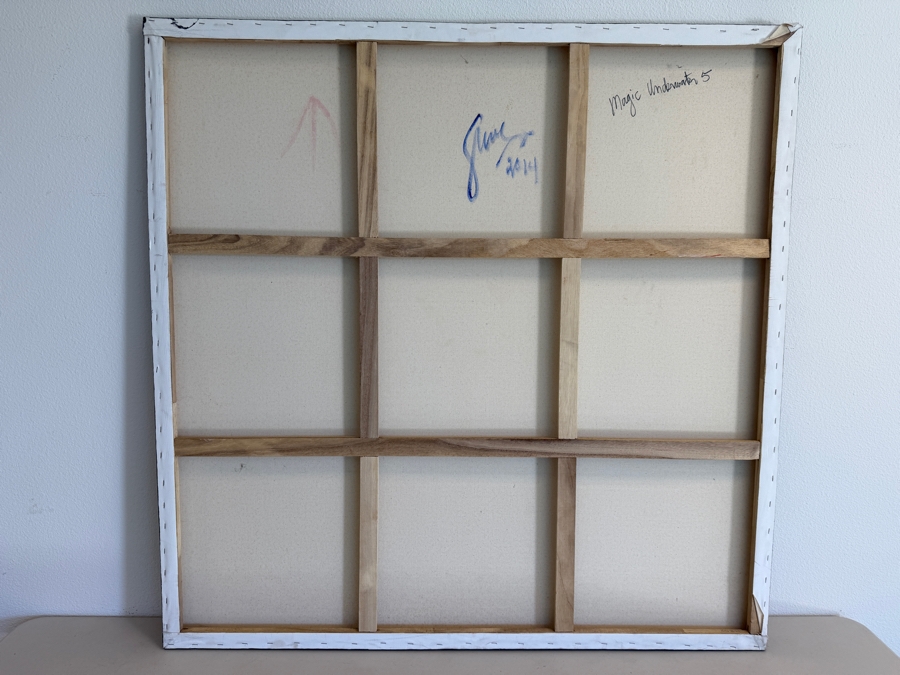 Gerrit Greve (1948-2024, Cardiff by the Sea, CA) Original Acrylic Painting On Canvas Titled 'Magic Underwater 5' 2014 Signed Verso 48 X 48 Estimate $2,300 - $2,900 [Photo 6]
