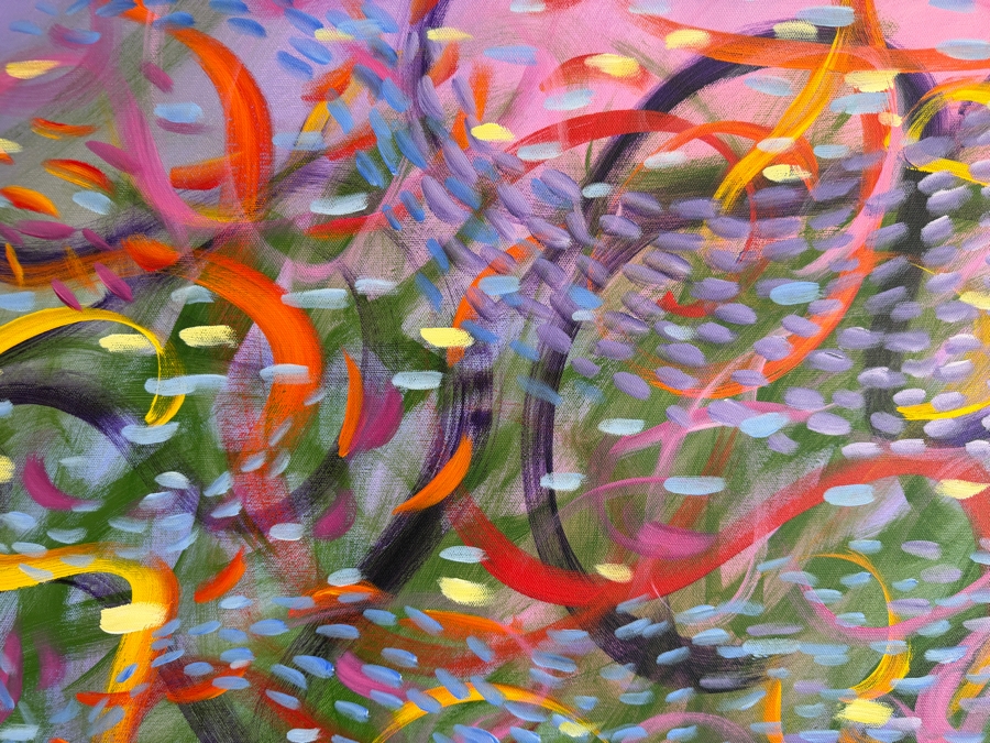 Gerrit Greve (1948-2024, Cardiff by the Sea, CA) Original Acrylic Painting On Canvas Titled 'Magic Underwater 5' 2014 Signed Verso 48 X 48 Estimate $2,300 - $2,900 [Photo 4]