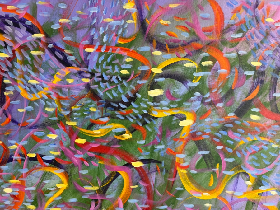 Gerrit Greve (1948-2024, Cardiff by the Sea, CA) Original Acrylic Painting On Canvas Titled 'Magic Underwater 5' 2014 Signed Verso 48 X 48 Estimate $2,300 - $2,900 [Photo 3]