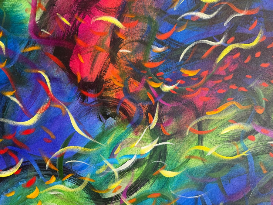 Gerrit Greve (1948-2024, Cardiff by the Sea, CA) Original Acrylic Painting On Canvas Titled 'Wonder Water 1' 2014 Signed Verso 48 X 48 Estimate $2,300 - $2,900 [Photo 3]