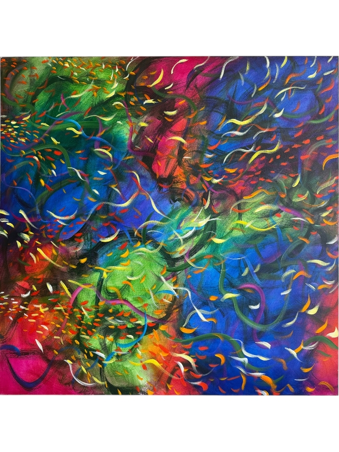 Gerrit Greve (1948-2024, Cardiff by the Sea, CA) Original Acrylic Painting On Canvas Titled 'Wonder Water 1' 2014 Signed Verso 48 X 48 Estimate $2,300 - $2,900