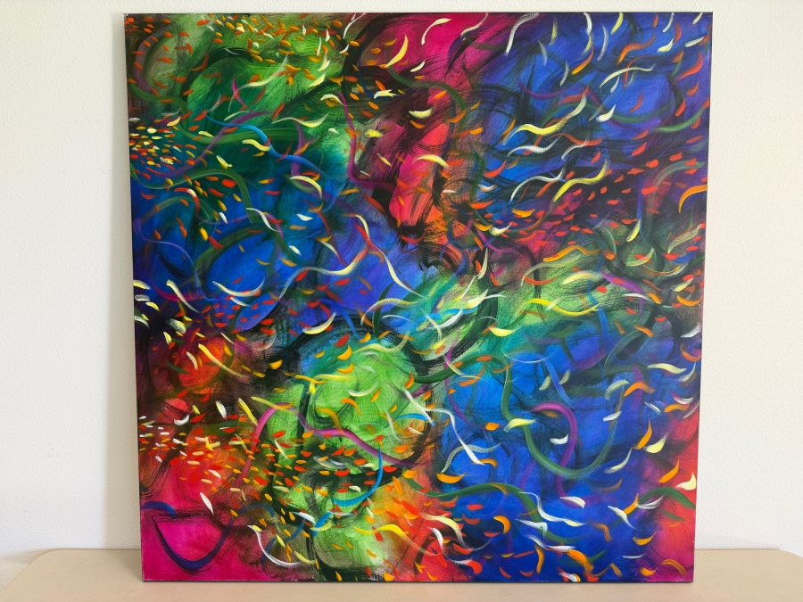 Gerrit Greve (1948-2024, Cardiff by the Sea, CA) Original Acrylic Painting On Canvas Titled 'Wonder Water 1' 2014 Signed Verso 48 X 48 Estimate $2,300 - $2,900 [Photo 2]