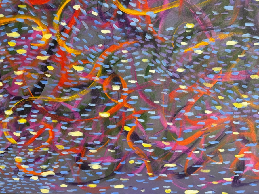 Gerrit Greve (1948-2024, Cardiff by the Sea, CA) Original Acrylic Painting On Canvas Titled 'Magic Underwater 4' 2014 Signed Verso 48 X 48 Estimate $2,300 - $2,900 [Photo 4]
