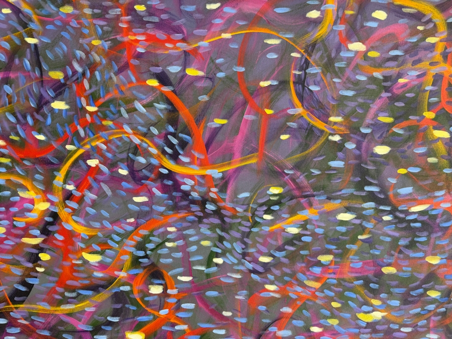 Gerrit Greve (1948-2024, Cardiff by the Sea, CA) Original Acrylic Painting On Canvas Titled 'Magic Underwater 4' 2014 Signed Verso 48 X 48 Estimate $2,300 - $2,900 [Photo 3]
