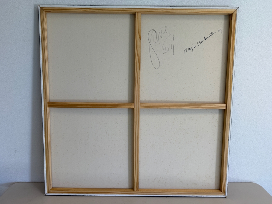 Gerrit Greve (1948-2024, Cardiff by the Sea, CA) Original Acrylic Painting On Canvas Titled 'Magic Underwater 4' 2014 Signed Verso 48 X 48 Estimate $2,300 - $2,900 [Photo 6]