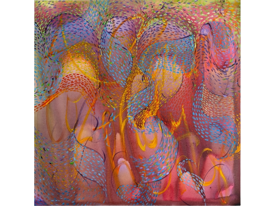 Gerrit Greve (1948-2024, Cardiff by the Sea, CA) Original Acrylic Painting On Canvas Titled 'Underwater A Monument To ? Things'' 2016 Signed Verso 48 X 48 Estimate $2,300 - $2,900