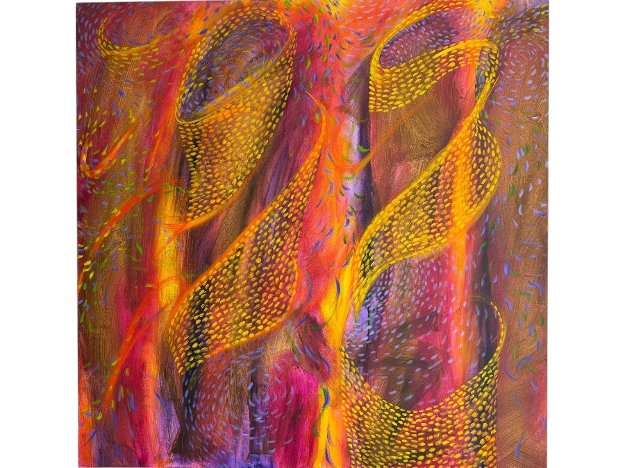 Gerrit Greve (1948-2024, Cardiff by the Sea, CA) Original Acrylic Painting On Canvas Titled 'Underwater' 2019 Signed Verso 48 X 48 Estimate $2,300 - $2,900