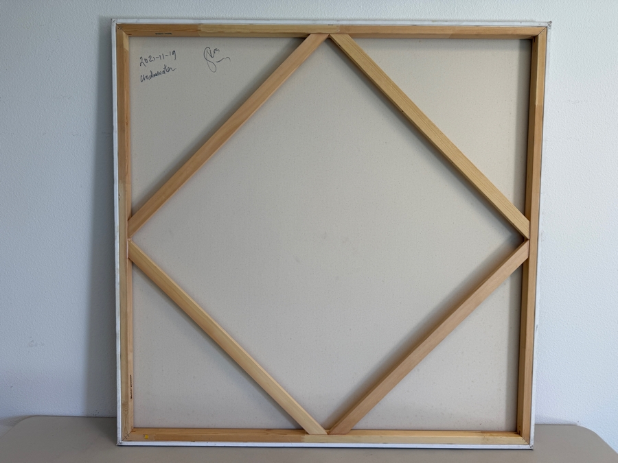 Gerrit Greve (1948-2024, Cardiff by the Sea, CA) Original Acrylic Painting On Canvas Titled 'Underwater' 2019 Signed Verso 48 X 48 Estimate $2,300 - $2,900 [Photo 7]