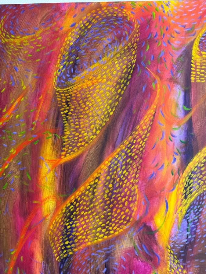 Gerrit Greve (1948-2024, Cardiff by the Sea, CA) Original Acrylic Painting On Canvas Titled 'Underwater' 2019 Signed Verso 48 X 48 Estimate $2,300 - $2,900 [Photo 4]