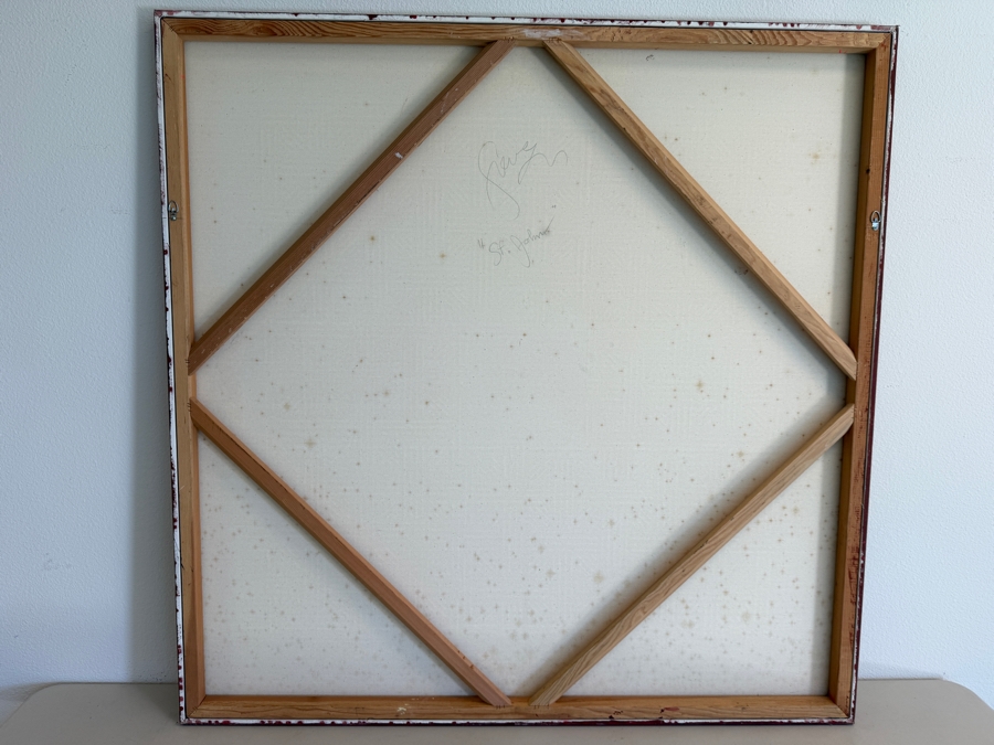 Gerrit Greve (1948-2024, Cardiff by the Sea, CA) Original Acrylic Mixed-Media Sand Painting On Canvas Titled 'St. John' Signed Verso 48 X 48 Estimate $2,300 - $2,900 [Photo 8]