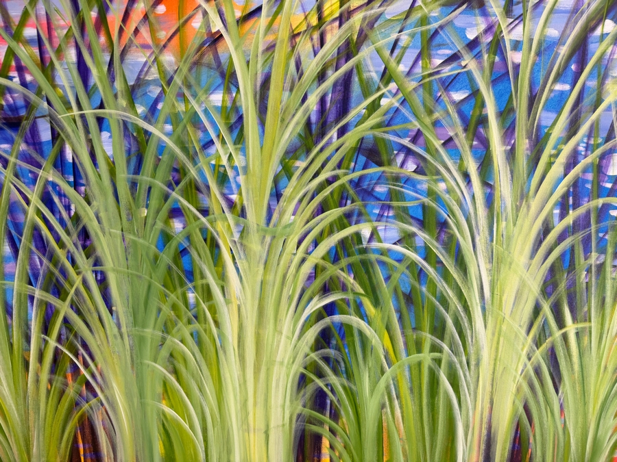 Gerrit Greve (1948-2024, Cardiff by the Sea, CA) Original Acrylic Painting On Canvas Titled 'Swamp Reeds' 2019 Signed Verso 48 X 48 Estimate $2,300 - $2,900 [Photo 3]