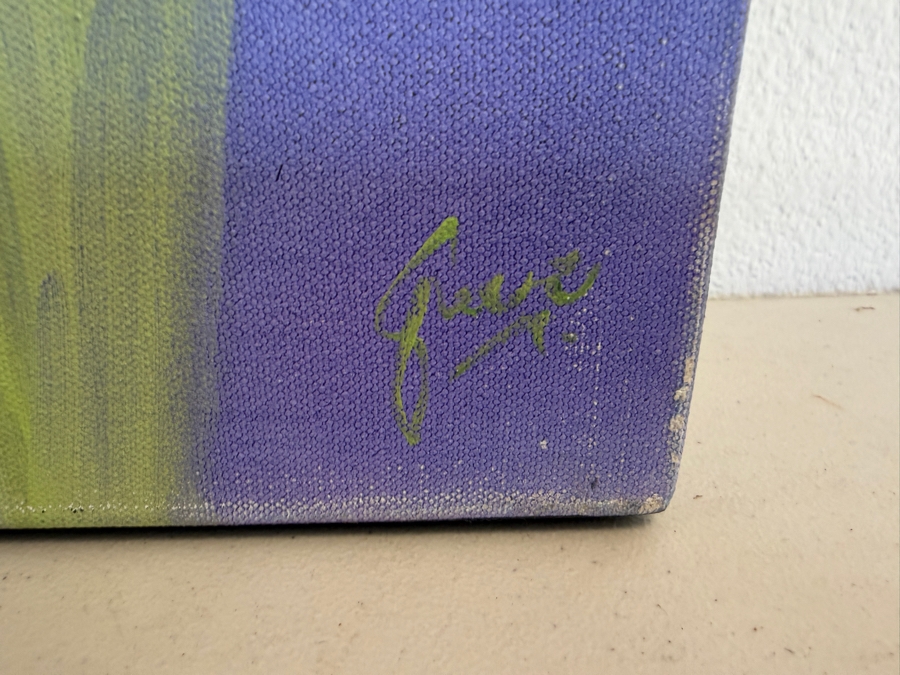 Gerrit Greve (1948-2024, Cardiff by the Sea, CA) Original Acrylic Painting On Canvas Titled 'Cardiff Summer Reeds 2' 2019 Signed Bottom Right And Verso 48 X 48 Estimate $2,300 - $2,900 [Photo 5]