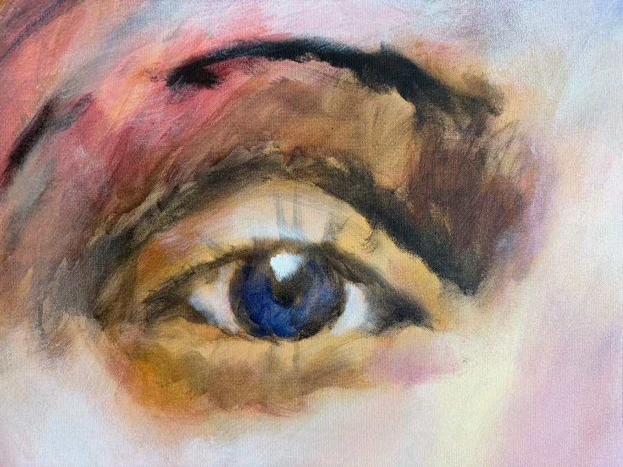 Gerrit Greve (1948-2024, Cardiff by the Sea, CA) Original Acrylic Painting On Canvas Titled 'Laura' 2002 Signed Bottom Right And Verso 48 X 48 Estimate $2,300 - $2,900 [Photo 5]