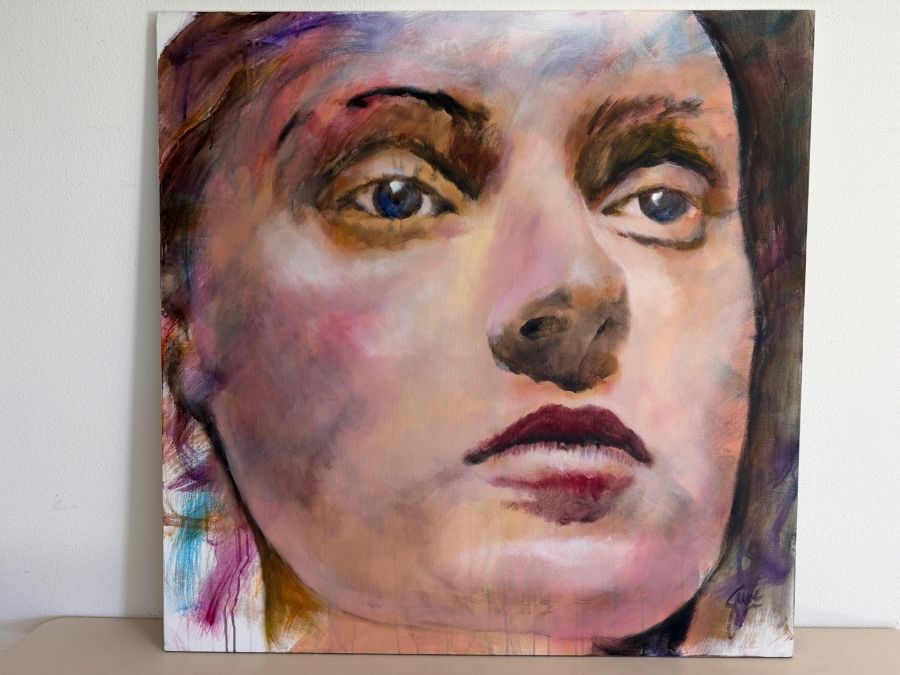 Gerrit Greve (1948-2024, Cardiff by the Sea, CA) Original Acrylic Painting On Canvas Titled 'Laura' 2002 Signed Bottom Right And Verso 48 X 48 Estimate $2,300 - $2,900 [Photo 2]