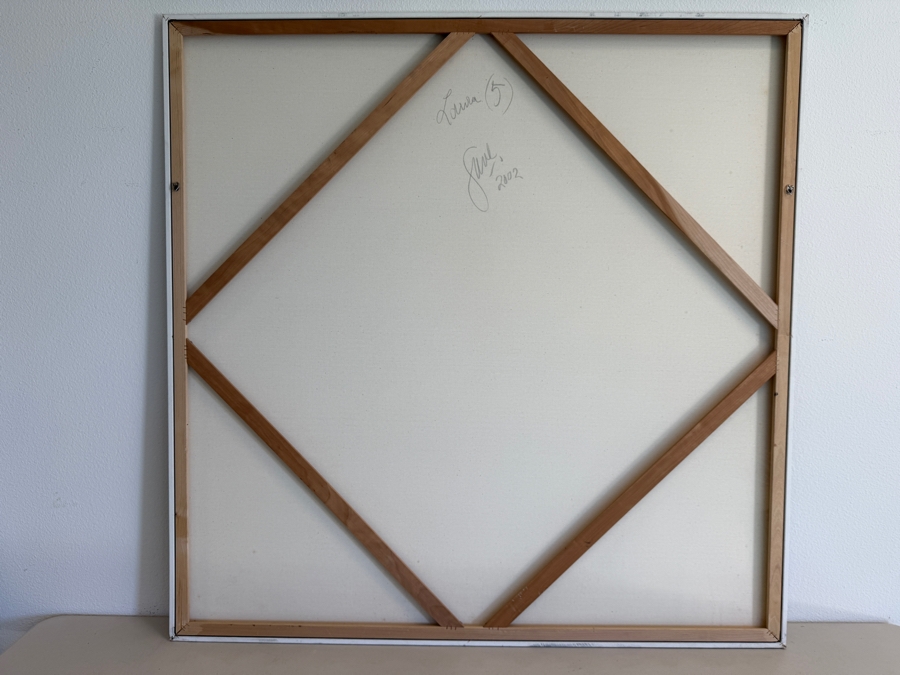 Gerrit Greve (1948-2024, Cardiff by the Sea, CA) Original Acrylic Painting On Canvas Titled 'Laura' 2002 Signed Bottom Right And Verso 48 X 48 Estimate $2,300 - $2,900 [Photo 10]