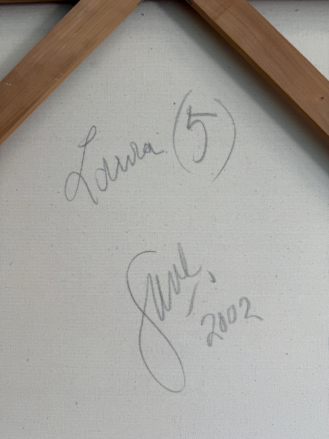 Gerrit Greve (1948-2024, Cardiff by the Sea, CA) Original Acrylic Painting On Canvas Titled 'Laura' 2002 Signed Bottom Right And Verso 48 X 48 Estimate $2,300 - $2,900 [Photo 7]
