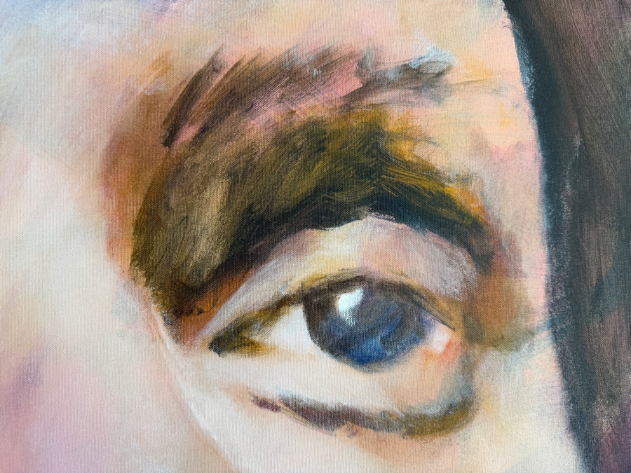 Gerrit Greve (1948-2024, Cardiff by the Sea, CA) Original Acrylic Painting On Canvas Titled 'Laura' 2002 Signed Bottom Right And Verso 48 X 48 Estimate $2,300 - $2,900 [Photo 6]