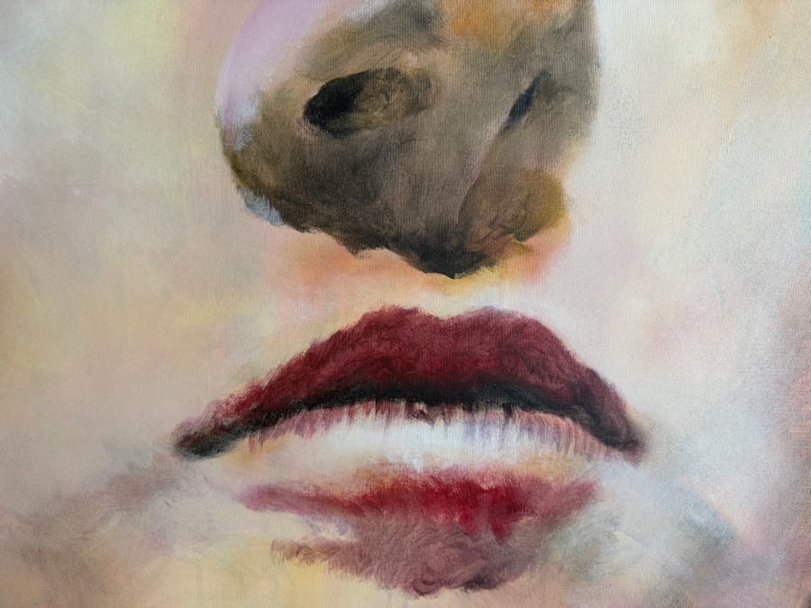 Gerrit Greve (1948-2024, Cardiff by the Sea, CA) Original Acrylic Painting On Canvas Titled 'Laura' 2002 Signed Bottom Right And Verso 48 X 48 Estimate $2,300 - $2,900 [Photo 4]