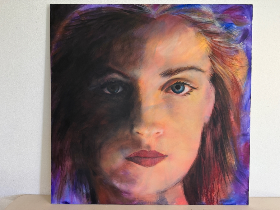 Gerrit Greve (1948-2024, Cardiff by the Sea, CA) Original Acrylic Painting On Canvas Titled 'Laura (2)' 2002 Signed Verso 48 X 48 Estimate $2,300 - $2,900 [Photo 2]