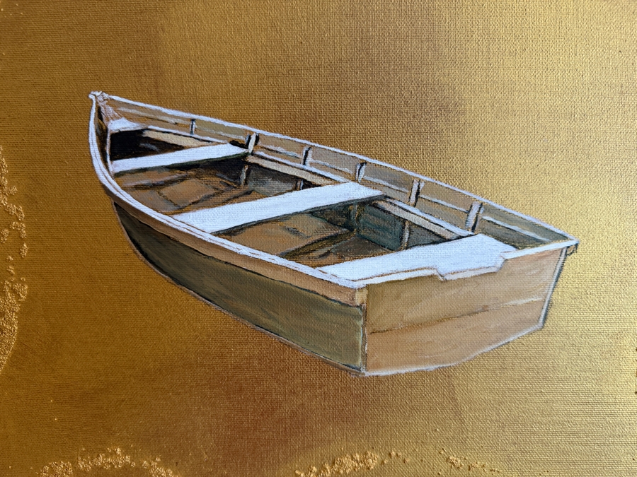 Gerrit Greve (1948-2024, Cardiff by the Sea, CA) Original Acrylic Mixed-Media Sand Painting On Canvas Titled 'Eternal Journeyr' 2003 Signed Verso 48 X 48 Estimate $2,300 - $2,900 [Photo 3]