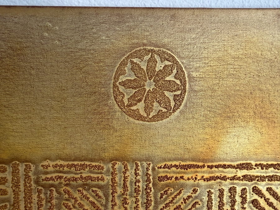 Gerrit Greve (1948-2024, Cardiff by the Sea, CA) Original Acrylic Mixed-Media Sand Painting On Canvas Titled 'Tree Of Prayer' 2007 Signed Verso 48 X 48 Estimate $2,300 - $2,900 [Photo 5]